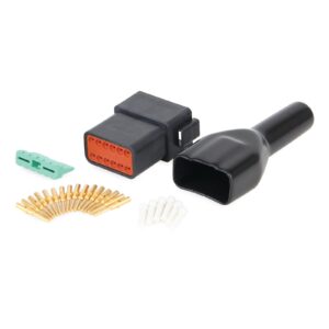 12 Pin DT Mating Kit for 26A889 Connector Kit, Includes Connector, Crimpable Gold 16-20 AWG Pins, Sealing Plugs<p>Part Number: 132571