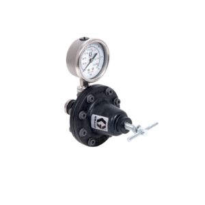 Low Pressure Lightweight Fluid Regulator, Gauge, 3-100 psi (0.2-7 bar), 0.5 gpm, Acetal, Spring, 1/4(f) x 1/4(m), 1/4(f) Port<p>Part Number: 236281