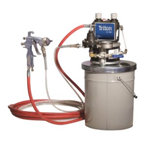 Triton SST Spray Package, Pail, 60 psi Regulator, Suction, Air & Fluid Hoses, AirPro Compliant Gun .040 in (1.0 mm) Nozzle for Wood<p>Part Number: 289643