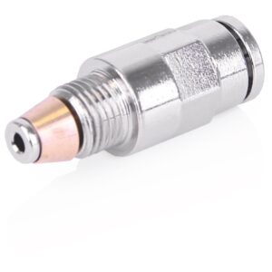 CSP Outlet Fitting - G-Lock Push-To-Connect Stud - 1/4 inch Hose Stud x M10 with Check Valve, 2000 psi<p>Part Number: 17L441