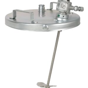 Pail Cover Agitator for 5 gallon (18 L) pails, air driven, 1/4 HP, 13.25 inches (33.6 cm), carbon steel material<p>Part Number: 226086