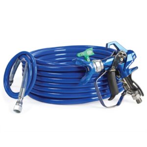 Contractor PC Compact Gun, 1/4 in x 50 ft BlueMax II Airless Hose, 1/8 in x 4.5 ft Whip Hose, RAC X LP 517 SwitchTip<p>Part Number: 19Y489