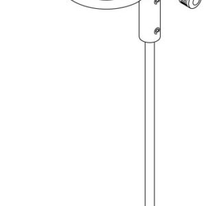 Pail Cover Agitator for 5 gallon (18 L) pails, air driven, 1/4 HP, 13.25 inches (33.6 cm), stainless steel material, round prop<p>Part Number: 222695