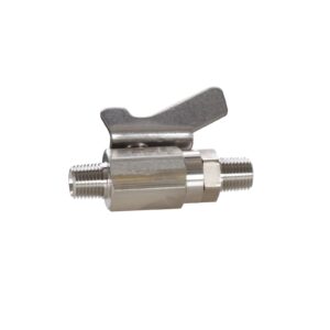 Low Pressure Ball Valve compatible with stainless steel, catalyst and waterborne materials, 1/4 in. npt(m) x 1/4 in. npt(m)<p>Part Number: 237528
