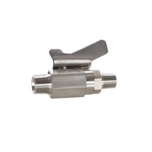 Low Pressure Ball Valve compatible with stainless steel, catalyst and waterborne materials, 3/8 in. npt(m) x 1/4 in. npt(m)<p>Part Number: 237530