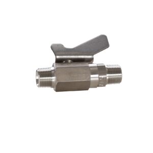 Low Pressure Ball Valve compatible with stainless steel, catalyst and waterborne materials, 3/8 in. npt(m) x 3/8 in. npt(m)<p>Part Number: 237531