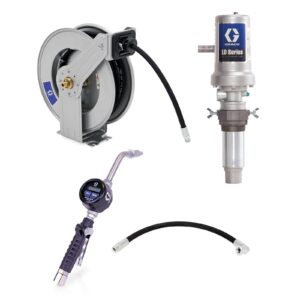 LD Series 3:1 Tank Mount Oil Pump with SD Series Hose Reel Packages - Manual Meter Type<p>Part Number: 24J776