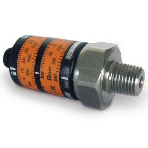 General Pressure Switch, 1/4 NPT Male, 9.6-32 VDC, 4-Pin, M12 Micro-Connector<p>Part Number: 24K414