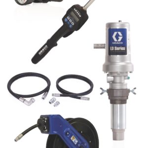 LD Series 3:1 Deluxe Tank Mount Oil Pump with SD Series 1/2 in. x 50 ft. Hose Reel Package - Preset Meter Type<p>Part Number: 24K777