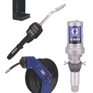 LD Series 3:1 Deluxe Stationary 275 Gallon (1040 Liter) Oil Pump with SD Series Hose Reel Package - Preset Meter Type<p>Part Number: 24K838