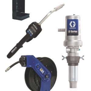 LD Series 5:1 Deluxe Stationary 275 Gallon (1040 Liter) Oil Pump with SD Series Hose Reel Package - Preset Meter Type<p>Part Number: 24K839