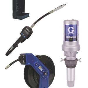 LD Series 3:1 Deluxe Stationary 275 Gallon (1040 Liter) Oil Pump with SD Series Hose Reel Package - Manual Meter Type<p>Part Number: 24K842
