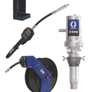 LD Series 5:1 Deluxe Stationary 275 Gallon (1040 Liter) Oil Pump with SD Series Hose Reel Package - Manual Meter Type<p>Part Number: 24K843
