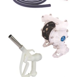 SD Blue Pump Drum Package - 2 ft (0.61 m) Suction Hose Length - Manual Nozzle - SST Clamp Fittings<p>Part Number: 24V679