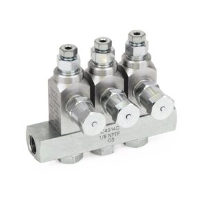 GL-33 Grease Injector, Carbon Steel, 3 Injector Manifold, 1/8 NPT<p>Part Number: 24W403