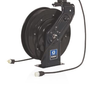 SD 5 Series 120 Volt Cord Reel - Single Industrial Receptacle - 50 ft (15 m), 12 AWG, 20 Amp Cord - Black<p>Part Number: 24Y863