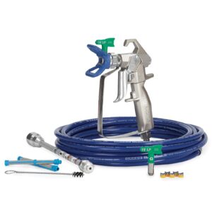 Contractor Airless Spray Gun, RAC X FF LP 210 & 312, BlueMax II Airless Hose 3/16 in x 25 ft, 10 in Extension, 2-100 Mesh Filters<p>Part Number: 288501