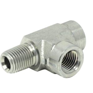 Male Run Tee Fitting - 1/4 in. NPT Male x (2) 1/4 in. NPT Female<p>Part Number: 556420