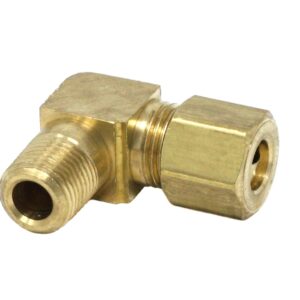 Pipe Fitting - Male Elbow - 1/4 inch (6.4 mm) Tube x 1/8 inch (3.2 mm) Male, Brass<p>Part Number: 556634