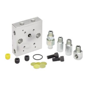 Baseplate Manifold Kit for Modu-Flo Pumps, NPSF (NPT), Reservoir Mount, Outlet/Fill Check Valves, Tubed Blowout<p>Part Number: 563336