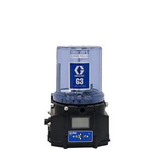 G3® Max Full-Featured Grease Lubrication Pump, 12 VDC, 4 liter reservoir with low level paddle, CPC-7 I/O connector for power, remote button, and alarms for telematics, M12 connectors for vent valve, one pressure sensor (analog or digital), machine count and one cycle switch<p>Part Number: 96G547
