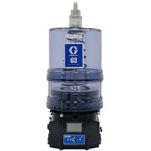 G3® Max Grease Lubrication Pump, 24 VDC, 8 liter reservoir w Auto-Fill Shut-Off, follower plate and low level paddle, CPC-7 I/O connector for power, remote button, and alarms for telematics, M12 connectors for vent valve, one pressure sensor, machine count and one cycle switch<p>Part Number: 96G580