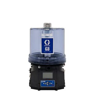 G3® Max Oil Lubrication Pump w Cellular Data Connectivity, 24 VDC, 4 liter reservoir w level sensor, DIN Form-A connectors for power input and alarm relay output, M12 connectors for vent valve, pressure sensor, machine count and one cycle switch<p>Part Number: 96G613