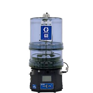 G3® Max Grease Lubrication Pump with Cellular Data Connectivity, 90-240 VAC, 8 liter reservoir with follower plate, level sensor, DIN Form-A connectors for power input and alarm relay output, M12 connectors for vent valve, one pressure sensor, machine count and one cycle switch<p>Part Number: 96G608