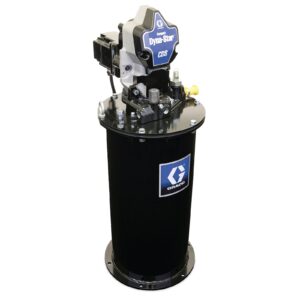 Compact Dyna-Star® 24 VDC Series Progressive Grease Pump and 20 L Reservoir, Follower Plate, Level Reporting, Auto-Fill Shut Off<p>Part Number: CD2024