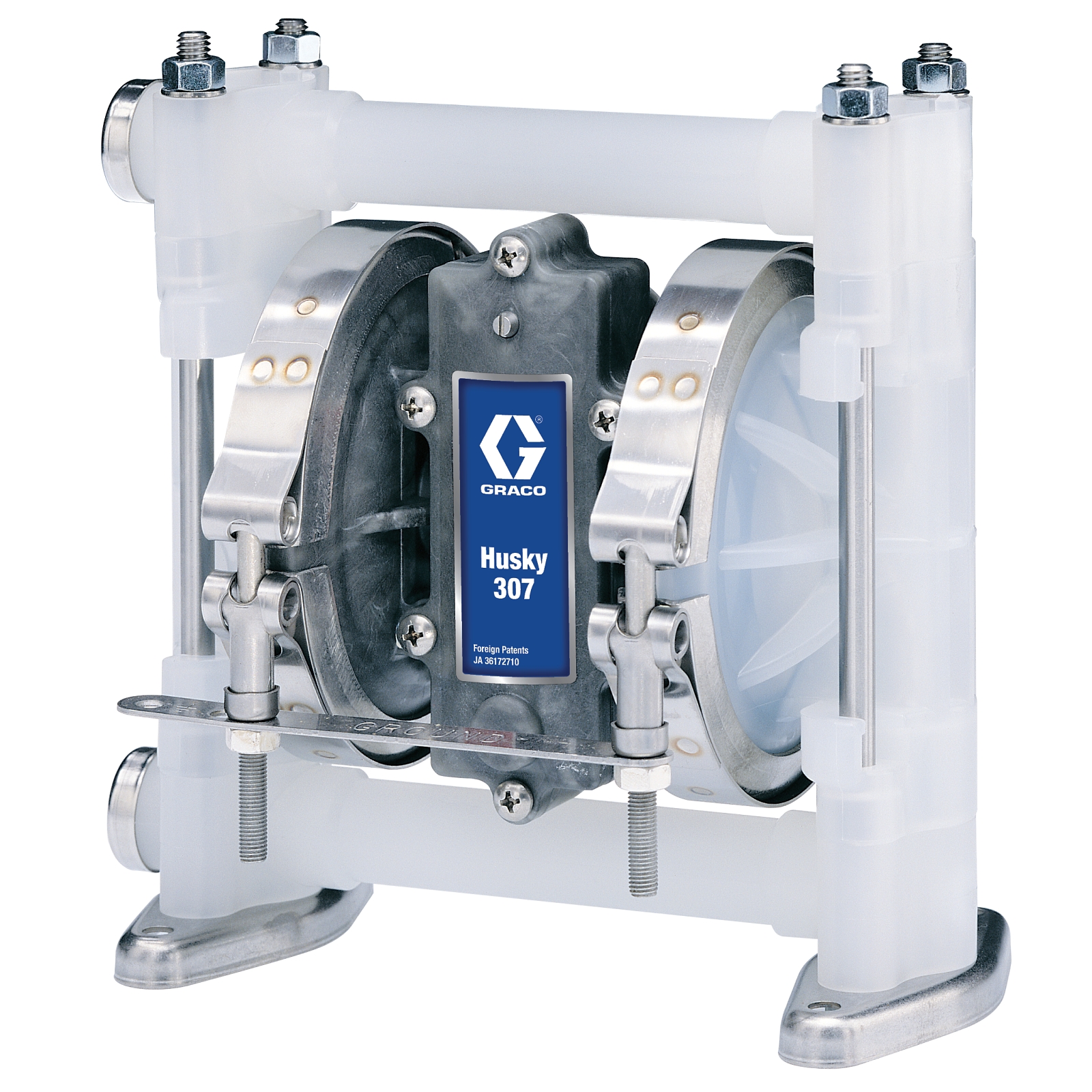 Husky 307 PP (3/8 in. BSP) Standard Pump, PP Center Section, SS Seats, SS Balls & PTFE Diaphragm<p>Part Number: D3B331
