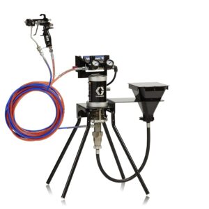 15:1 Merkur ES Air Assisted Package, 0.4 gpm (1.5 lpm) fluid flow, standard mount, with PerformAA 15 gun, hopper, and stainless steel<p>Part Number: 24W283