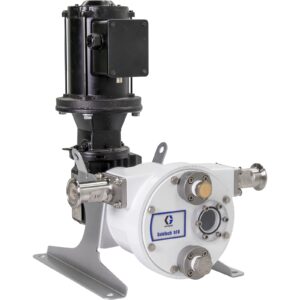 SoloTech h10 Peristaltic Pump, 1 hp BLDC motor with gear reducer, .01-.67 gpm, FDA Nitrile Hose, SST Sanitary Clamp Barb<p>Part Number: 19D101