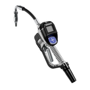 Pulse Mobile Metered Dispense Valve for Oil Applications - 1/2 in NPT, Semi-rigid Extension, Automatic Nozzle<p>Part Number: 2009326